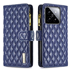 Funda de Cuero Cartera con Soporte Carcasa B12F para Xiaomi Mi 14 5G Azul