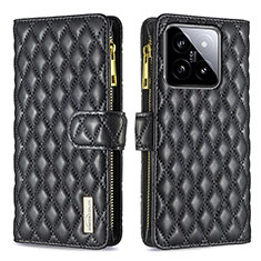 Funda de Cuero Cartera con Soporte Carcasa B12F para Xiaomi Mi 14 5G Negro