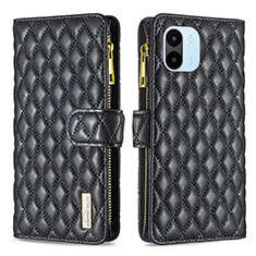 Funda de Cuero Cartera con Soporte Carcasa B12F para Xiaomi Poco C50 Negro