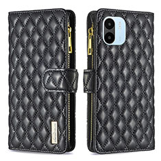 Funda de Cuero Cartera con Soporte Carcasa B12F para Xiaomi Poco C51 Negro