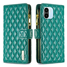 Funda de Cuero Cartera con Soporte Carcasa B12F para Xiaomi Poco C51 Verde