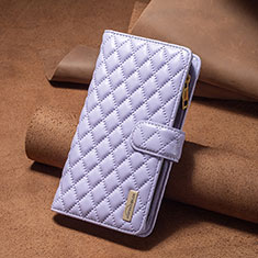 Funda de Cuero Cartera con Soporte Carcasa B12F para Xiaomi Poco C65 Morado