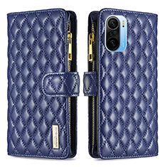 Funda de Cuero Cartera con Soporte Carcasa B12F para Xiaomi Poco F3 5G Azul