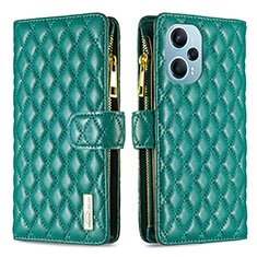 Funda de Cuero Cartera con Soporte Carcasa B12F para Xiaomi Poco F5 5G Verde