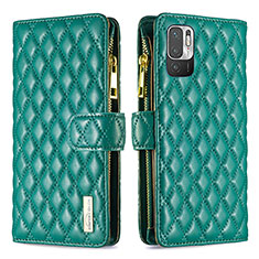 Funda de Cuero Cartera con Soporte Carcasa B12F para Xiaomi POCO M3 Pro 5G Verde