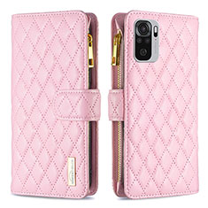 Funda de Cuero Cartera con Soporte Carcasa B12F para Xiaomi Poco M5S Oro Rosa