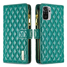 Funda de Cuero Cartera con Soporte Carcasa B12F para Xiaomi Poco M5S Verde