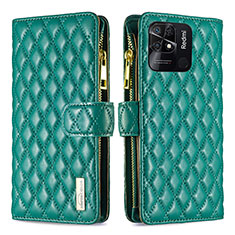 Funda de Cuero Cartera con Soporte Carcasa B12F para Xiaomi Redmi 10C 4G Verde