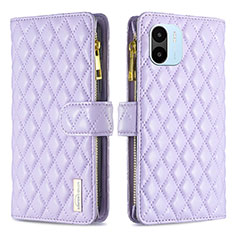 Funda de Cuero Cartera con Soporte Carcasa B12F para Xiaomi Redmi A2 Plus Morado