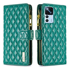 Funda de Cuero Cartera con Soporte Carcasa B12F para Xiaomi Redmi K50 Ultra 5G Verde