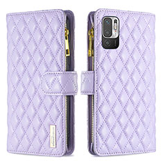 Funda de Cuero Cartera con Soporte Carcasa B12F para Xiaomi Redmi Note 10T 5G Morado