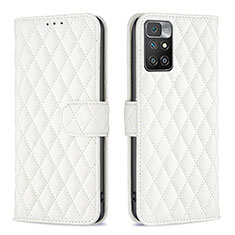 Funda de Cuero Cartera con Soporte Carcasa B12F para Xiaomi Redmi Note 11 4G (2021) Blanco