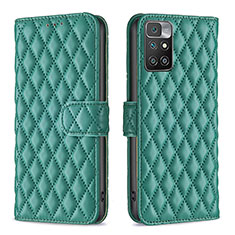 Funda de Cuero Cartera con Soporte Carcasa B12F para Xiaomi Redmi Note 11 4G (2021) Verde