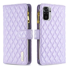 Funda de Cuero Cartera con Soporte Carcasa B12F para Xiaomi Redmi Note 11 SE India 4G Morado