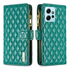 Funda de Cuero Cartera con Soporte Carcasa B12F para Xiaomi Redmi Note 12 4G Verde