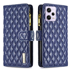 Funda de Cuero Cartera con Soporte Carcasa B12F para Xiaomi Redmi Note 12 Pro 5G Azul