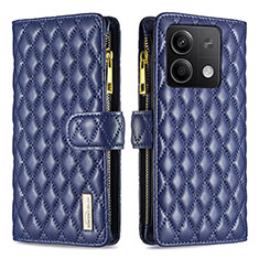 Funda de Cuero Cartera con Soporte Carcasa B12F para Xiaomi Redmi Note 13 5G Azul