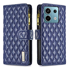 Funda de Cuero Cartera con Soporte Carcasa B12F para Xiaomi Redmi Note 13 Pro 5G Azul