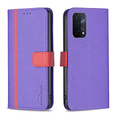 Funda de Cuero Cartera con Soporte Carcasa B13F para OnePlus Nord N200 5G Morado