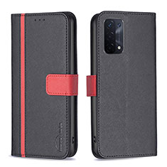 Funda de Cuero Cartera con Soporte Carcasa B13F para Oppo A74 5G Negro