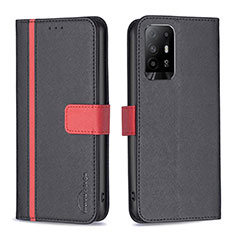 Funda de Cuero Cartera con Soporte Carcasa B13F para Oppo A95 5G Negro