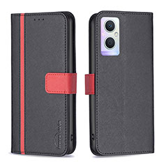 Funda de Cuero Cartera con Soporte Carcasa B13F para Oppo A96 5G Negro