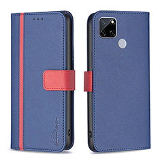 Funda de Cuero Cartera con Soporte Carcasa B13F para Realme 7i RMX2193 Azul