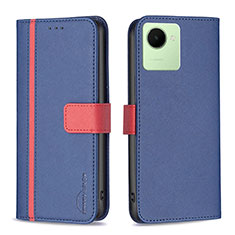 Funda de Cuero Cartera con Soporte Carcasa B13F para Realme C30 Azul