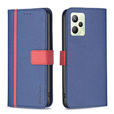 Funda de Cuero Cartera con Soporte Carcasa B13F para Realme C35 Azul