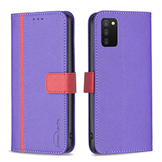 Funda de Cuero Cartera con Soporte Carcasa B13F para Samsung Galaxy A02s Morado