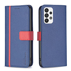 Funda de Cuero Cartera con Soporte Carcasa B13F para Samsung Galaxy A73 5G Azul