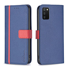 Funda de Cuero Cartera con Soporte Carcasa B13F para Samsung Galaxy F02S SM-E025F Azul