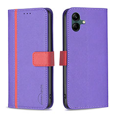 Funda de Cuero Cartera con Soporte Carcasa B13F para Samsung Galaxy M04 Morado