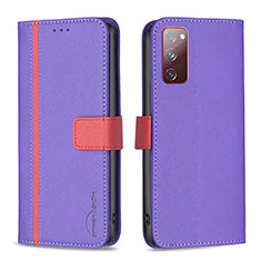 Funda de Cuero Cartera con Soporte Carcasa B13F para Samsung Galaxy S20 Lite 5G Morado