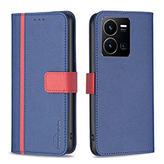 Funda de Cuero Cartera con Soporte Carcasa B13F para Vivo Y35 4G Azul