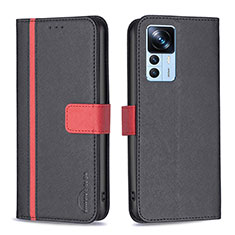 Funda de Cuero Cartera con Soporte Carcasa B13F para Xiaomi Mi 12T Pro 5G Negro