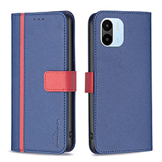 Funda de Cuero Cartera con Soporte Carcasa B13F para Xiaomi Poco C51 Azul