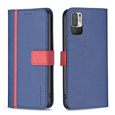 Funda de Cuero Cartera con Soporte Carcasa B13F para Xiaomi POCO M3 Pro 5G Azul