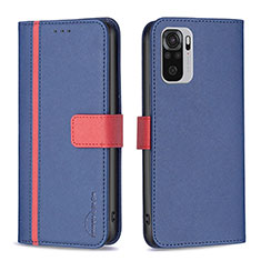 Funda de Cuero Cartera con Soporte Carcasa B13F para Xiaomi Poco M5S Azul