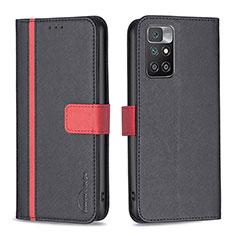 Funda de Cuero Cartera con Soporte Carcasa B13F para Xiaomi Redmi 10 4G Negro