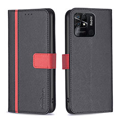 Funda de Cuero Cartera con Soporte Carcasa B13F para Xiaomi Redmi 10 Power Negro