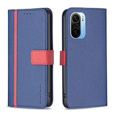 Funda de Cuero Cartera con Soporte Carcasa B13F para Xiaomi Redmi K40 5G Azul