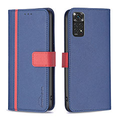 Funda de Cuero Cartera con Soporte Carcasa B13F para Xiaomi Redmi Note 11 4G (2022) Azul