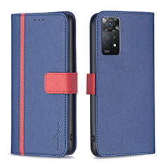 Funda de Cuero Cartera con Soporte Carcasa B13F para Xiaomi Redmi Note 11 Pro 4G Azul