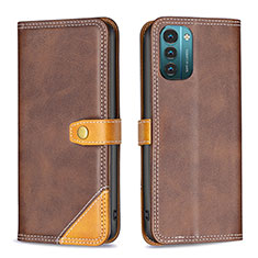 Funda de Cuero Cartera con Soporte Carcasa B14F para Nokia G11 Marron