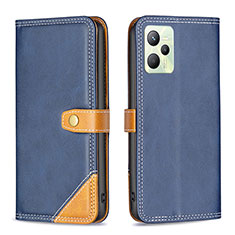 Funda de Cuero Cartera con Soporte Carcasa B14F para Realme Narzo 50A Prime Azul