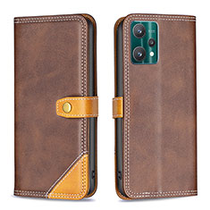 Funda de Cuero Cartera con Soporte Carcasa B14F para Realme V25 5G Marron