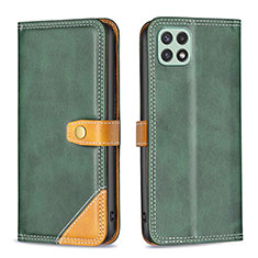 Funda de Cuero Cartera con Soporte Carcasa B14F para Samsung Galaxy A22 5G Verde