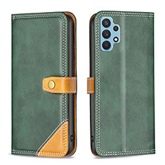 Funda de Cuero Cartera con Soporte Carcasa B14F para Samsung Galaxy A32 4G Verde