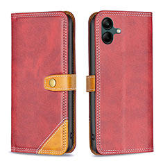 Funda de Cuero Cartera con Soporte Carcasa B14F para Samsung Galaxy F04 Rojo